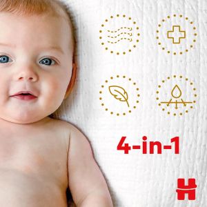 HUGGIES EXTRA CARE -Бебешки еднократни пелени  ,Размер  2 (3-6 кг),58 бр./пак.