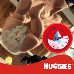 HUGGIES Little Movers- Бебешки еднократни  гащи,Размер  5 (12-17 кг)Disney ,34 бр./пак.