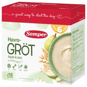  SEMPER  МЛЕЧНА  инст. каша с Яълки и Круши  6м+ 480гр.    2915