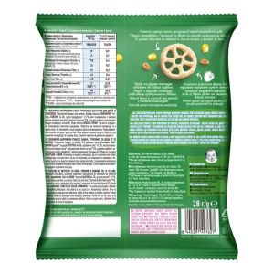 GERBER ORGANIC  Пшенично-царевичен снакс с банан 10М+ 28 г./пак.