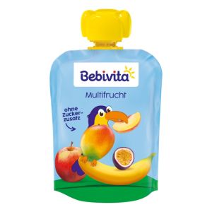 BEBIVITA  плодова закуска ПАУЧ мултиплод  12м+ 90 гр.  19064