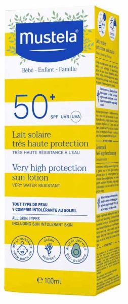 MUSTELA Слънцезащитен лосион за лице и тяло за бебета и деца SPF50+ 100 мл 6775