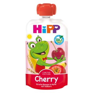 HIPP  БИО Плодова закуска ПАУЧ Череша, Банан и Ябълка с Пълнозърнести култури, 100 гр.  47023