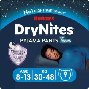  HUGGIES DryNites- Еднократни гащи за момче ,8-13 год.(30-48 кг),9 бр./пак..