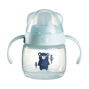 TOMMEE TIPPEE Неразливаща чаша с мек накрайник Soft Spout 150 мл, 4м+ BACSHIELD син Мече TT.0287