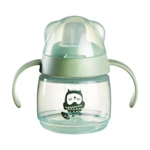 TOMMEE TIPPEE Неразливаща чаша с мек накрайник Soft Spout 150 мл, 4м+ BACSHIELD зелен Бухал TT.0288