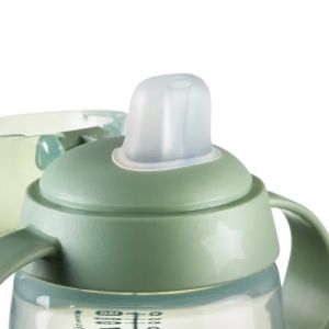 TOMMEE TIPPEE Неразливаща чаша с мек накрайник Soft Spout 150 мл, 4м+ BACSHIELD зелен Бухал TT.0288