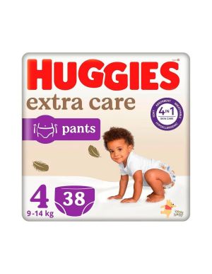 HUGGIESEXTRA CARE - Бебешки еднократни гащички пелени,Размер 4 /9-14кг./38бр./пак.