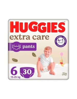 HUGGIES EXTRA CARE - Бебешки еднократни гащички ,Размер  6/ 15-25кг./ 30бр./пак.