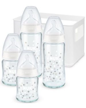 NUK Стартов сет стъклени бебешки шишета First Choice+ 0-6 м.  225.253